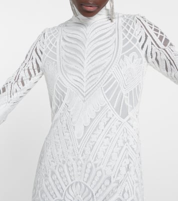 Bridal Borghese backless lace midi dress | Galvan