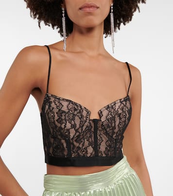 Shirley lace bustier crop top | Simkhai