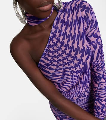 Printed mesh cutout minidress | Mugler