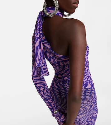 Printed mesh cutout minidress | Mugler