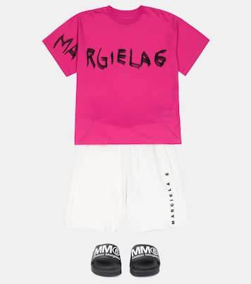 Shorts en jersey de algodón con logo | MM6 Maison Margiela Kids