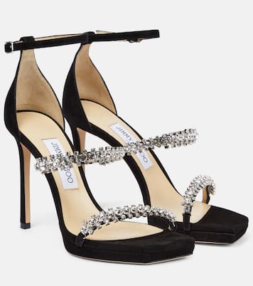 Bing 105 crystal-embellished suede sandals | Jimmy Choo
