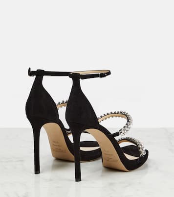 Bing 105 crystal-embellished suede sandals | Jimmy Choo