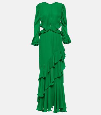 Abito lungo in seta con cut-out | Johanna Ortiz