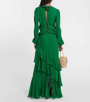 Abito lungo in seta con cut-out | Johanna Ortiz