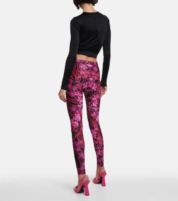 Leggings con stampa a vita alta | Versace
