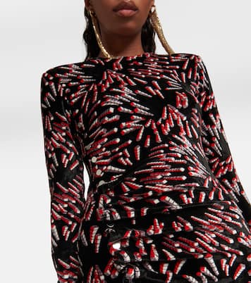 Bedrucktes Maxikleid aus Samt | Rabanne