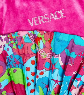 Abito in maglia a pieghe con logo | Versace Kids