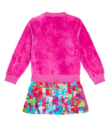 Abito in maglia a pieghe con logo | Versace Kids