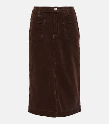 High-rise corduroy midi skirt | Frame