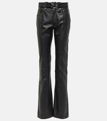 Pantalones de piel con efecto cocodrilo | Alessandra Rich