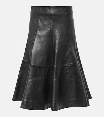 Jupe midi The Lennox en cuir | Khaite