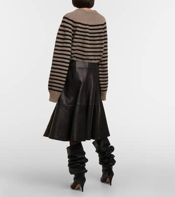 Jupe midi The Lennox en cuir | Khaite