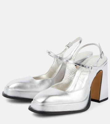 Claudia metallic leather platform pumps | Souliers Martinez