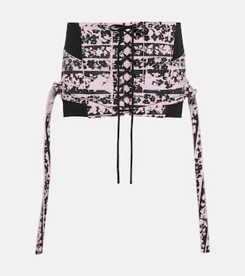 Lethal lace-up twill miniskirt | KNWLS