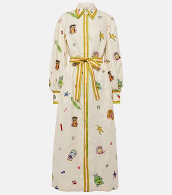 Printed linen maxi dress | Alémais