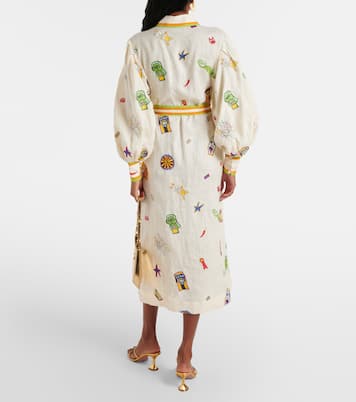 Printed linen maxi dress | Alémais