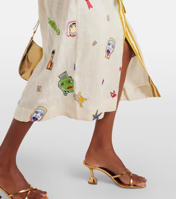 Printed linen maxi dress | Alémais