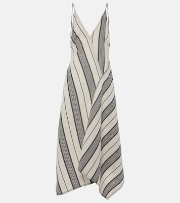 Striped linen and cotton maxi dress | Ferragamo