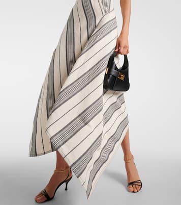 Striped linen and cotton maxi dress | Ferragamo
