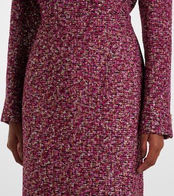 Jupe midi en tweed à sequins | Alessandra Rich