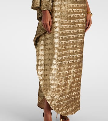 Gilded Ubud scarf-detail sequined gown | Taller Marmo