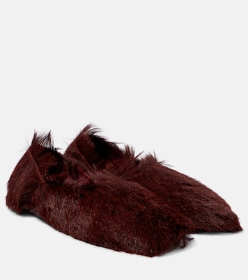 Chaussures plates en cuir façon poulain | Jil Sander