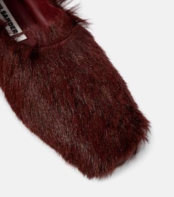 Chaussures plates en cuir façon poulain | Jil Sander