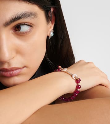 Bracelet Chakra en or rose 18 ct, diamants et rubis | Ananya