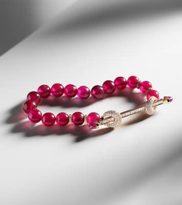 Bracelet Chakra en or rose 18 ct, diamants et rubis | Ananya