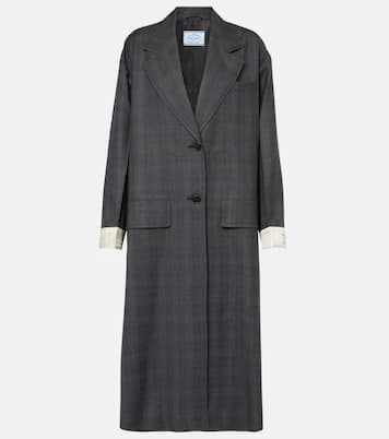 Checked virgin wool coat | Prada