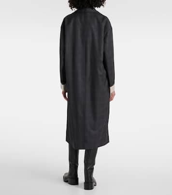 Checked virgin wool coat | Prada