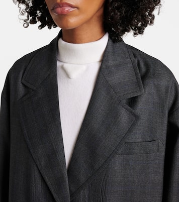 Checked virgin wool coat | Prada