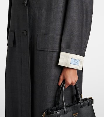 Checked virgin wool coat | Prada