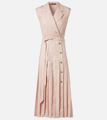 Vestido midi Bryce de lino plisado | Loro Piana