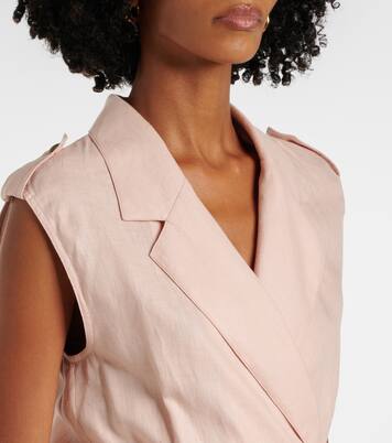 Vestido midi Bryce de lino plisado | Loro Piana