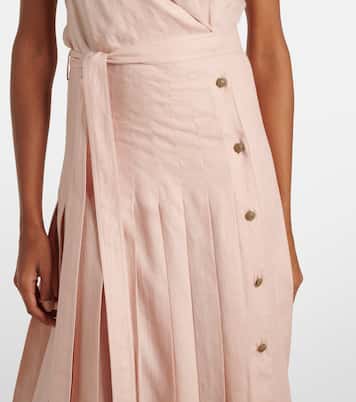Vestido midi Bryce de lino plisado | Loro Piana