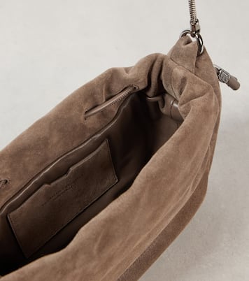 Borsa a tracolla Softy Small in suede | Brunello Cucinelli