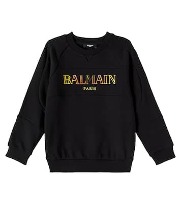 Sudadera de jersey de algodón con logo | Balmain Kids