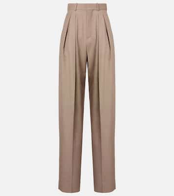 Pantaloni in lana a gamba larga | Saint Laurent