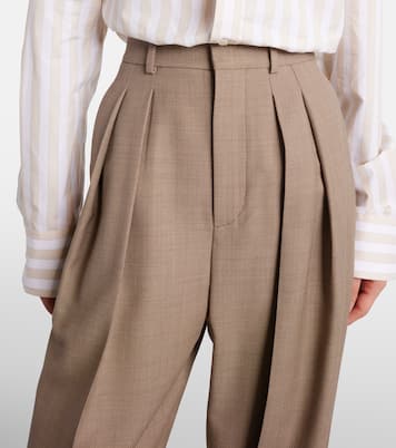Pantaloni in lana a gamba larga | Saint Laurent