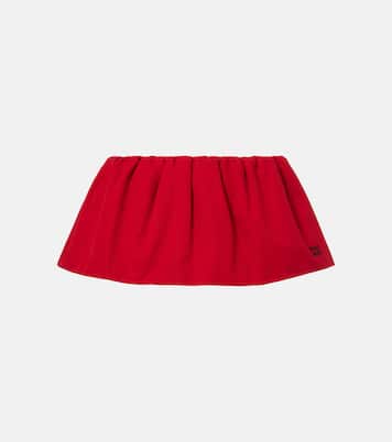 Gathered cotton poplin miniskirt | Miu Miu