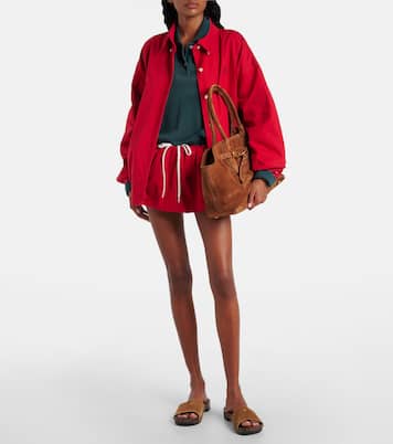 Gathered cotton poplin miniskirt | Miu Miu