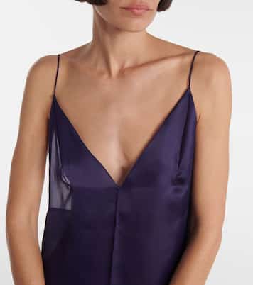 Robe longue Tuluula en organza de soie | Khaite
