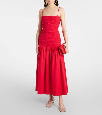 Raquel ruched cotton maxi dress | Posse