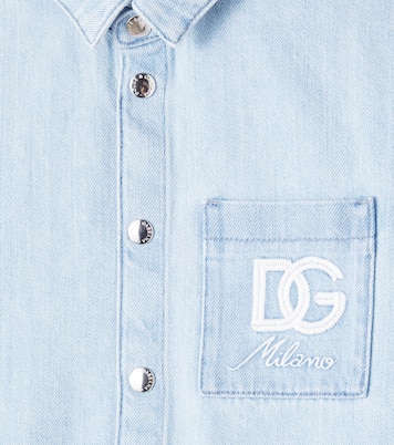 DG embroidered denim shirt | Dolce&Gabbana Kids