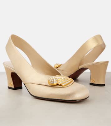 Adamantine embellished slingback pumps | Valentino Garavani
