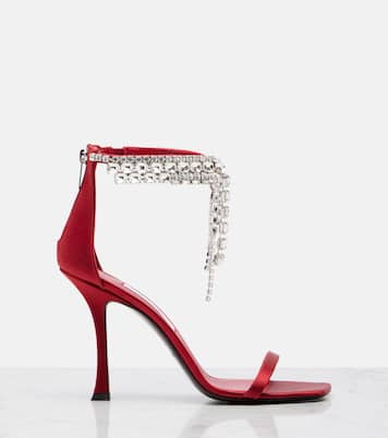 Verity 100 embellished satin sandals | Jimmy Choo