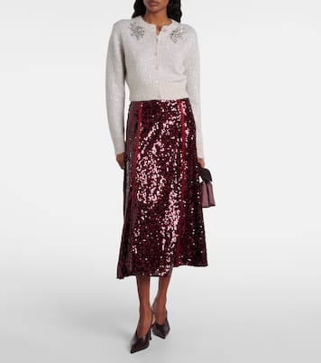 Cárdigan cropped en mezcla de alpaca adornado | Erdem