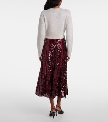 Cárdigan cropped en mezcla de alpaca adornado | Erdem